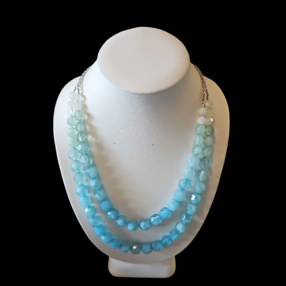 Vintage Long Beaded Crystal Necklace.